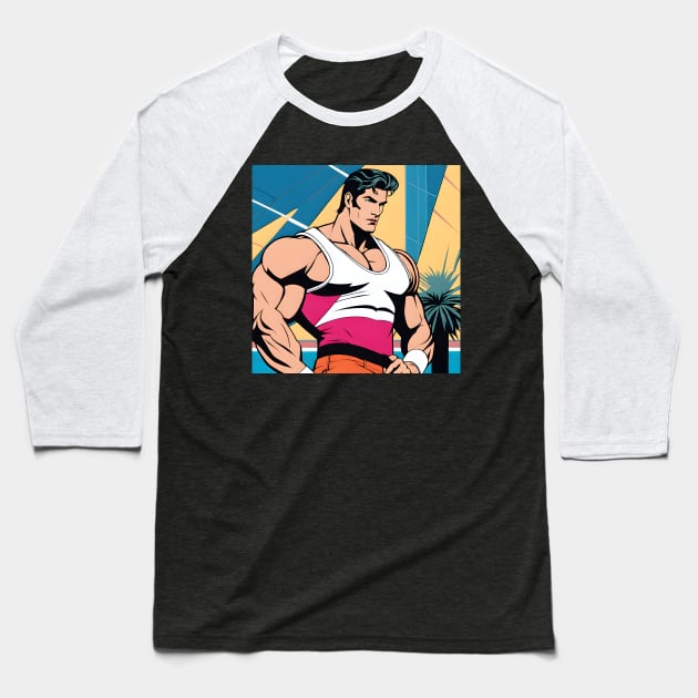 BEEFCAKE 80s Nagel Style Baseball T-Shirt by SNAustralia